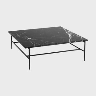 HAY Rebar salontafel 100x104x33 cm Zwart marmer – zwart onderstel