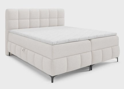 Boxspring Adras chenille 160 x 200 cm met opbergruimte en topper | NADUVI Collection