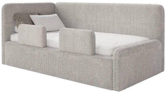 Jeugdbed Daria chenille 90 x 200 links met opbergruimte en zijrails | NADUVI Collection