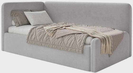 Jeugdbed Daria velvet 90 x 200 links met opbergruimte | NADUVI Collection
