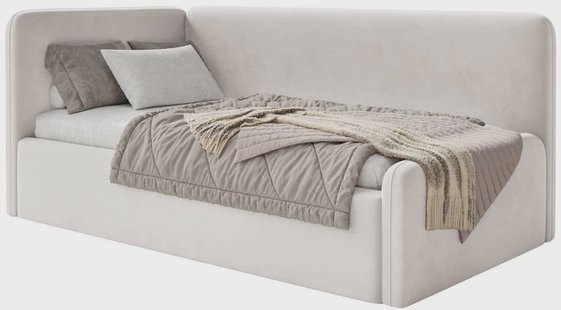 Jeugdbed Daria velvet 90 x 200 links met opbergruimte en matras | NADUVI Collection