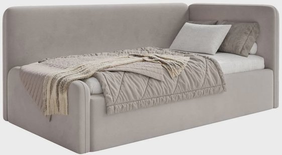 Jeugdbed Daria velvet 90 x 200 rechts met opbergruimte | NADUVI Collection