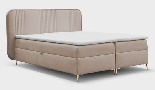 Boxspring Rena velvet 140 x 200 met opbergruimte en topper | NADUVI Collection