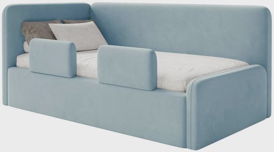 Jeugdbed Daria velvet 90 x 200 links met opbergruimte en zijrails | NADUVI Collection