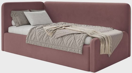 Jeugdbed Daria velvet 90 x 200 links met opbergruimte | NADUVI Collection