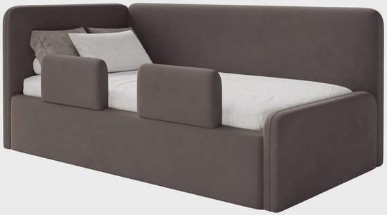 Jeugdbed Daria velvet 90 x 200 links met opbergruimte en zijrails | NADUVI Collection