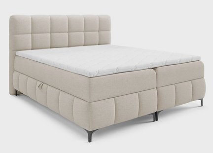 Boxspring Adras chenille 160 x 200 cm met opbergruimte en topper | NADUVI Collection