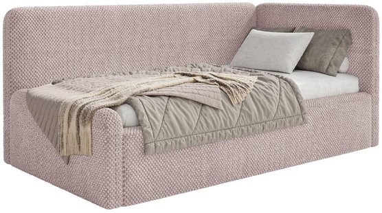 Jeugdbed Daria chenille 90 x 200 rechts met opbergruimte | NADUVI Collection