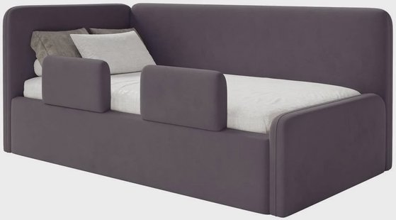 Jeugdbed Daria velvet 90 x 200 links met opbergruimte, matras en zijrails | NADUVI Collection