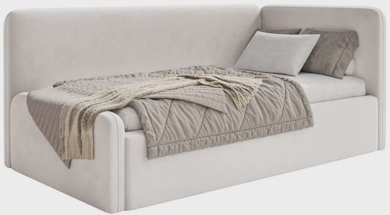 Jeugdbed Daria velvet 90 x 200 rechts met opbergruimte en matras | NADUVI Collection
