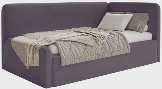 Jeugdbed Daria velvet 90 x 200 rechts met opbergruimte | NADUVI Collection