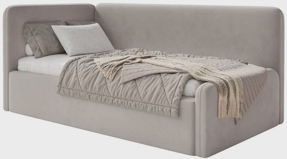 Jeugdbed Daria velvet 90 x 200 links met opbergruimte | NADUVI Collection