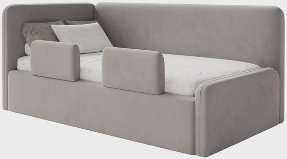 Jeugdbed Daria velvet 90 x 200 links met opbergruimte en zijrails | NADUVI Collection