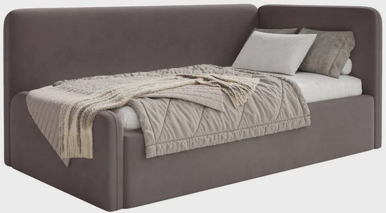 Jeugdbed Daria velvet 90 x 200 rechts met opbergruimte | NADUVI Collection