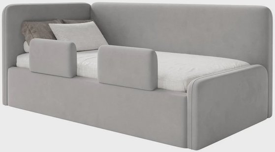 Jeugdbed Daria velvet 90 x 200 links met opbergruimte, matras en zijrails | NADUVI Collection