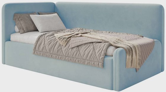 Jeugdbed Daria velvet 90 x 200 links met opbergruimte | NADUVI Collection