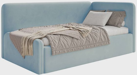 Jeugdbed Daria velvet 90 x 200 rechts met opbergruimte | NADUVI Collection