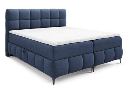 Boxspring Adras chenille 160 x 200 cm met opbergruimte en topper | NADUVI Collection