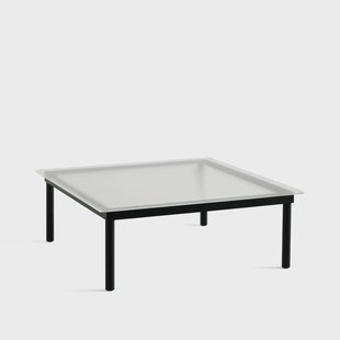 HAY Kofi salontafel Black oak – glazen blad – geribbeld – b100 cm