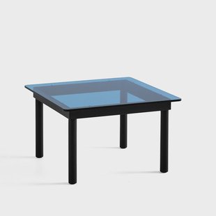 HAY Kofi salontafel Black oak – glazen blad – blauw getint – b60 cm