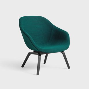 HAY About a Lounge 83 loungestoel Stof Raas 982 green – zwarte eiken poten