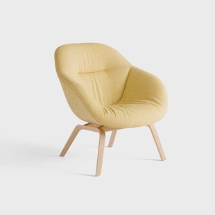 HAY About a Lounge 83 Soft loungestoel Hallingdal 407 yellow – eiken poten