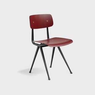 HAY Result stoel Dark brick – zwart stalen onderstel