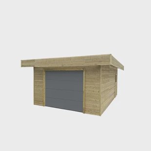 Solid Superia - Carport Garage - Geïmpregneerd Vurenhout - Sectionale Garagedeur - 35,4 M² - 506,4x699,4cm
