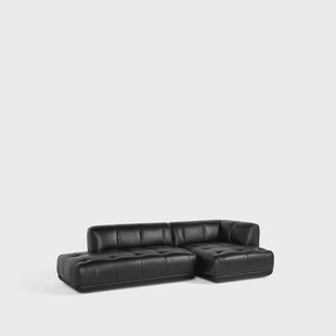 HAY Quilton combinatie 21 modulaire bank rechts Leer Sense black