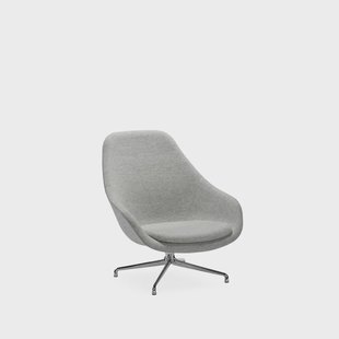 HAY About a Lounge 91 loungestoel Light grey – gepolijst aluminium