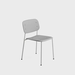 HAY Soft Edge 45 stoel Soft grey – soft grey stalen onderstel