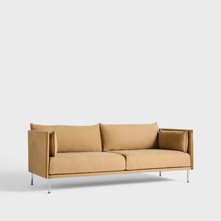 HAY Silhouette 3-zits bank Linara 142 cognac – chromen poten