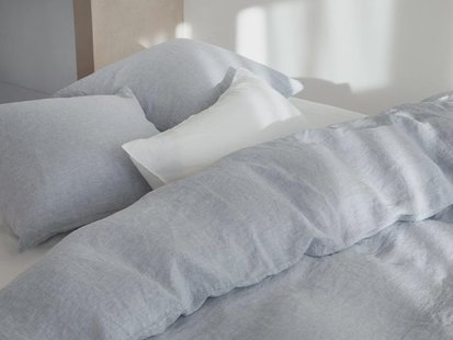Yumeko Kussensloop gewassen linnen blue chambray 100% gewassen linnen
