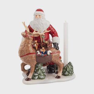 Villeroy & Boch Christmas Toys Memory kandelaar 35 cm Kerstman met rendier