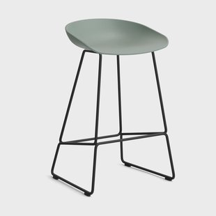 HAY About a Stool 38 Low barkruk 2.0 Fall green – zwart stalen onderstel