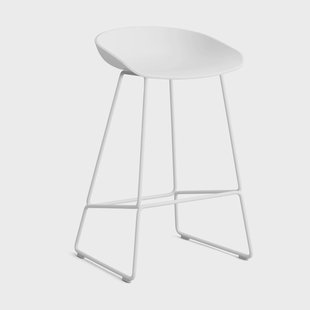 HAY About a Stool 38 Low barkruk 2.0 Wit – wit stalen onderstel