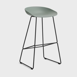 HAY About a Stool 38 High barkruk 2.0 Fall green – zwart stalen onderstel
