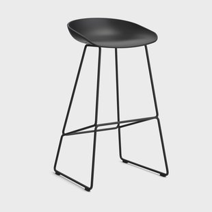 HAY About a Stool 38 High barkruk 2.0 Zwart – zwart stalen onderstel