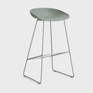HAY About a Stool 38 High barkruk 2.0 Fall green – roestvrijstalen onderstel