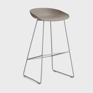 HAY About a Stool 38 High barkruk 2.0 Khaki – roestvrijstalen onderstel
