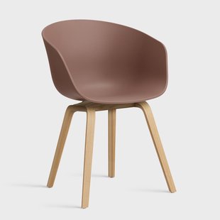 HAY About a Chair 22 2.0 stoel Soft brick – gelakt eiken onderstel