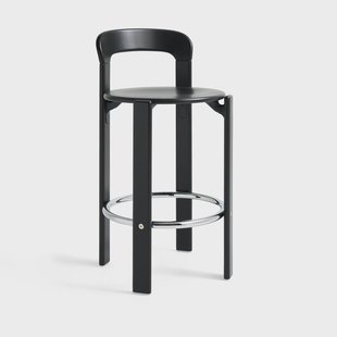 HAY Rey Low barkruk gelakt 65 cm Deep black