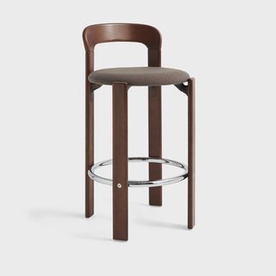 HAY Rey Low gestoffeerde barkruk Steelcut Trio 376 umber brown