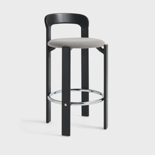HAY Rey Low gestoffeerde barkruk Steelcut Trio 124 deep black