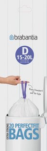 Brabantia Afvalzakken D, 15 liter 20 zakken/rol 15 l