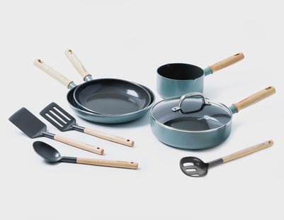 GreenPan Mayflower Pro pannen- en koekenpannenset 9-delig Groenblauw