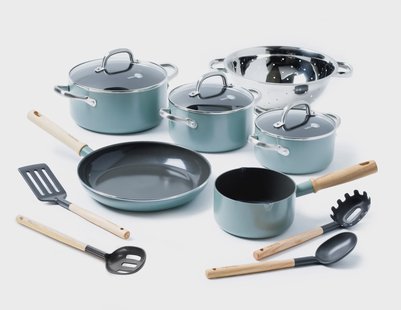 GreenPan Mayflower Pro pannen- en koekenpannenset 12-delig Groenblauw