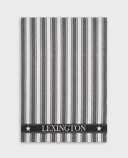 Lexington Icons Striped keukendoek Waffle 50x70 cm Zwart-wit