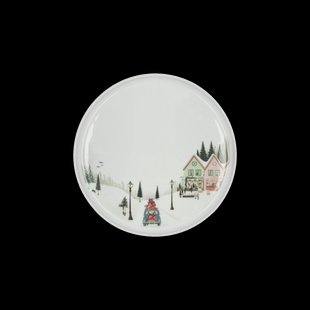 Pillivuyt Plat bord rechte rand Winter 20 cm Wit