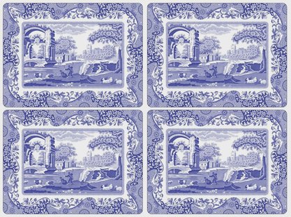 Spode Blue Italian placemats 4-pack Blauw-wit
